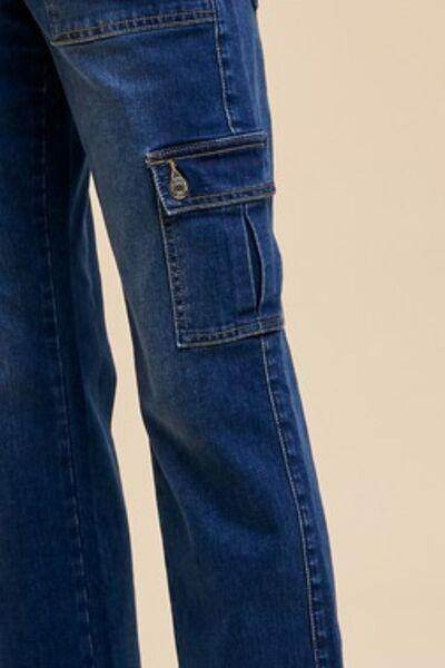 Annie Wear Straight Leg Jeans with Cargo Pockets Style