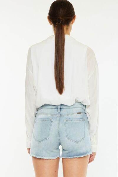 Kancan High Rise Side Slit Denim Shorts for Summer Style