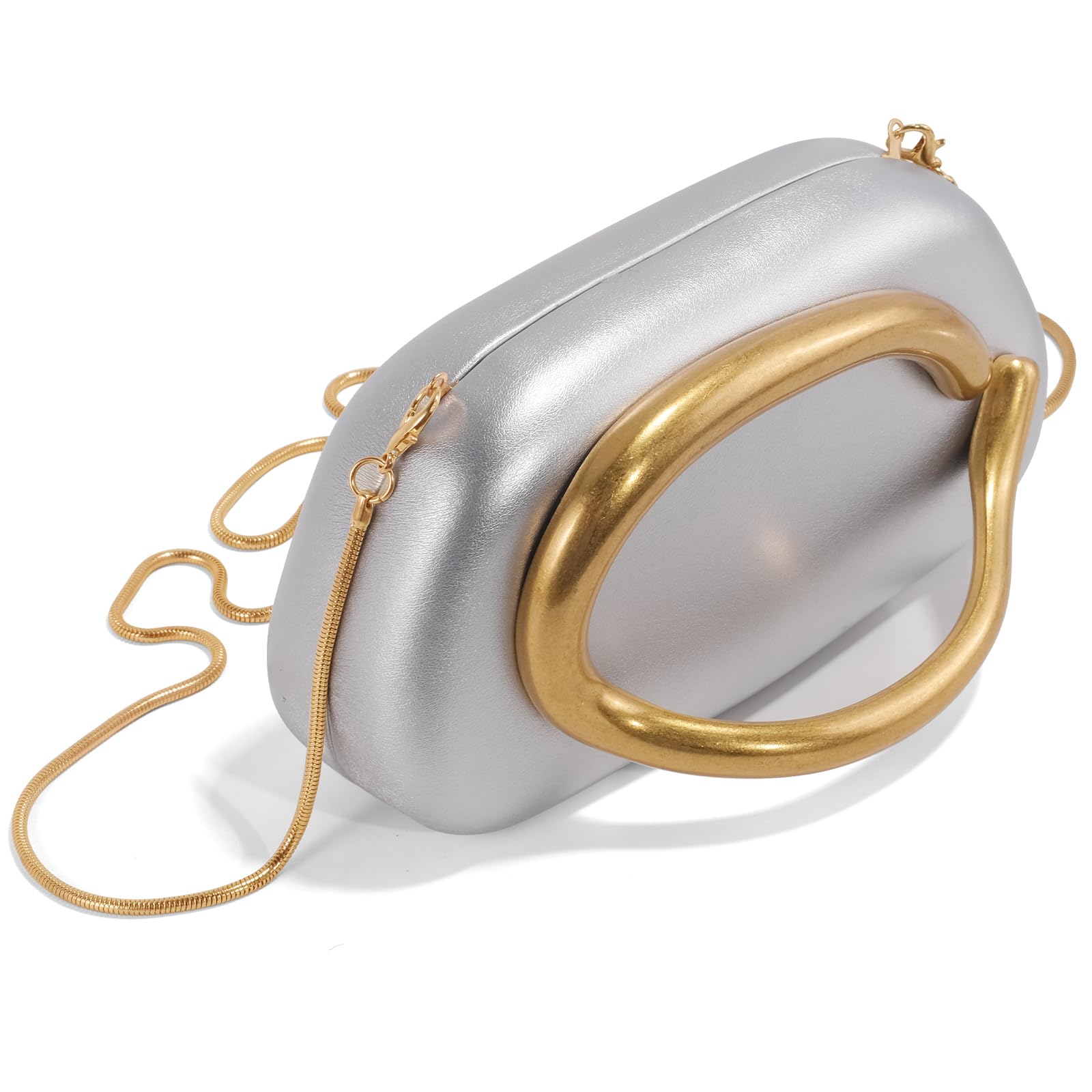 Clutch Purses for Women Formal, PU Leather/Marble Acrylic Evening Bags with Chain, Trendy Metal Handle Purses 2025