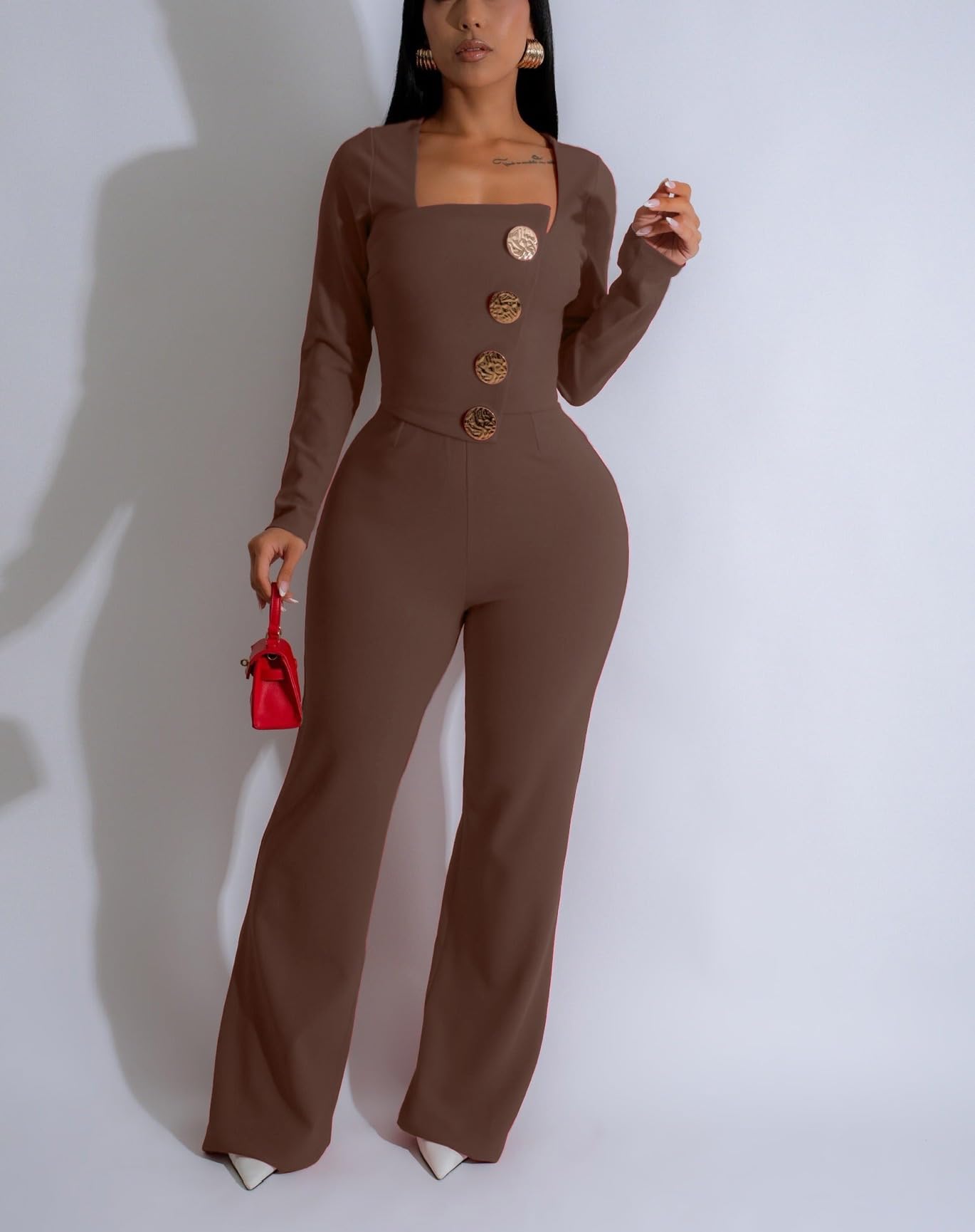 Elegant Jumpsuit for Women Dressy Sexy Plus Size Wide Leg Pant Suit One Piece Party Outfits