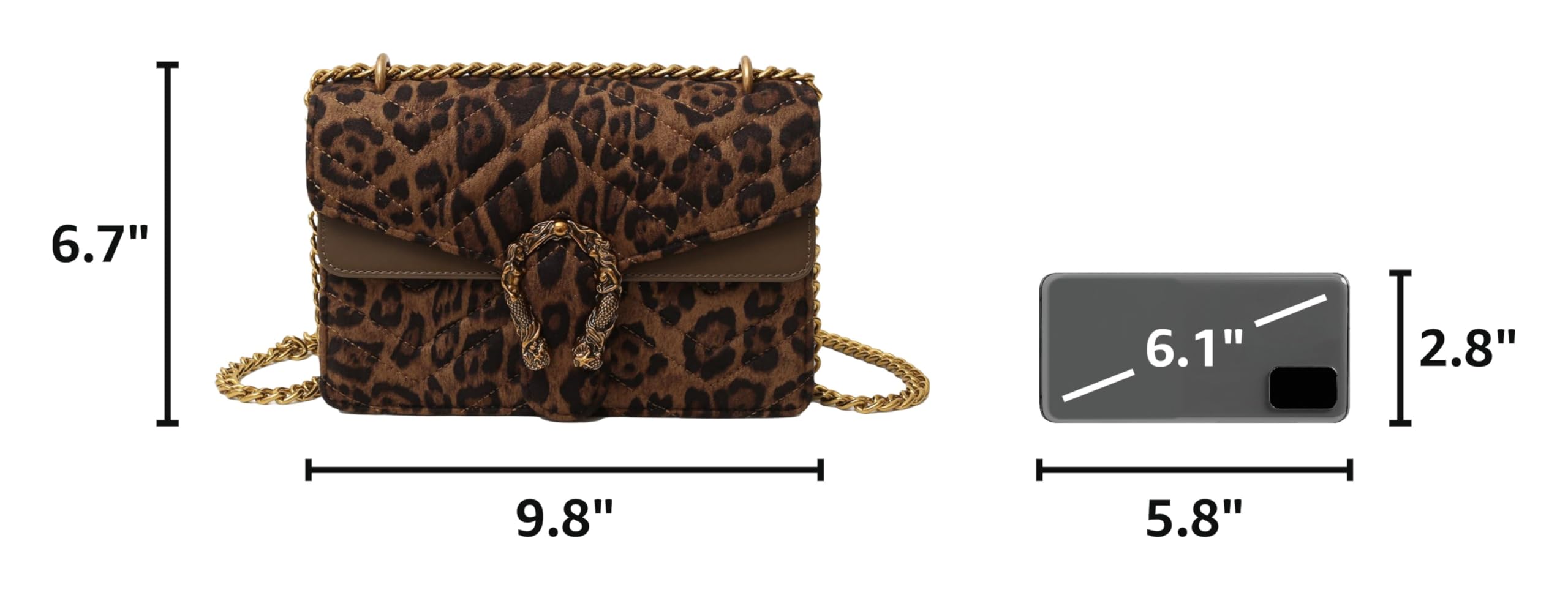 MYHOZEE Crossbody Bags for Women - Snake Printed Clutch Purses Leather Chain Shoulder Bags Evening Handbags