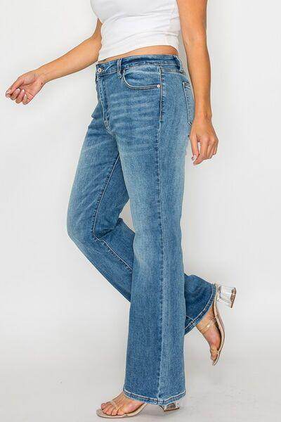 bytos Full Size Cat's Whiskers Bootcut Jeans for Women