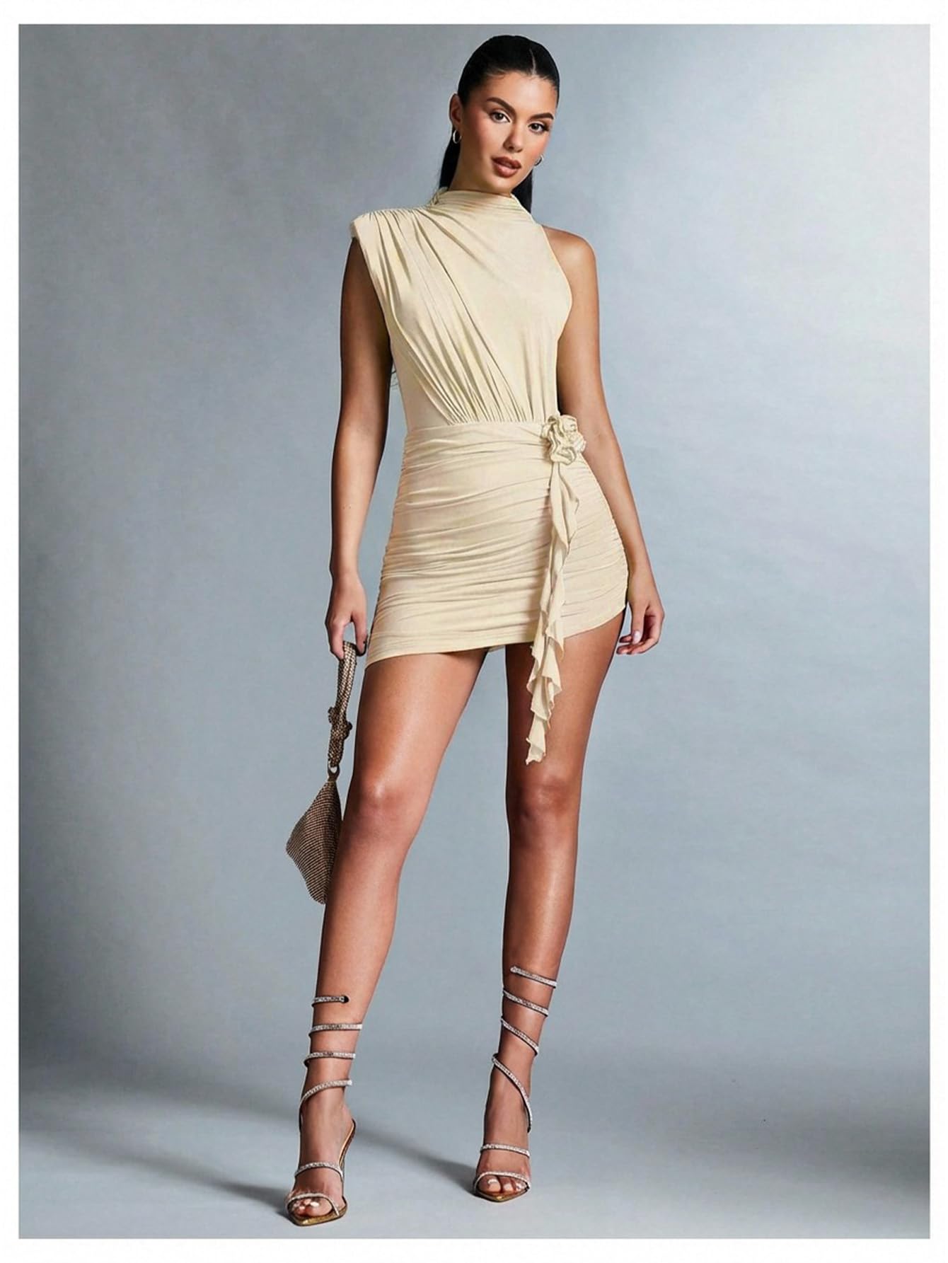 GORGLITTER Women's Asymmetrical Going Out Birthday Cocktail Prom Mini Dress | Green Bodycon Mini Dresses, Unique, Night Out Dress, Prom Party Dinner Outfits for Women,