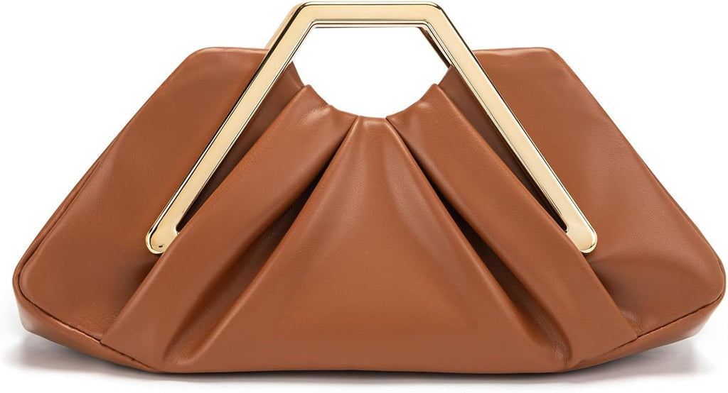 myfriday Elegant Ruched Clutch Purse, Soft Dumpling Evening Bag | for Women