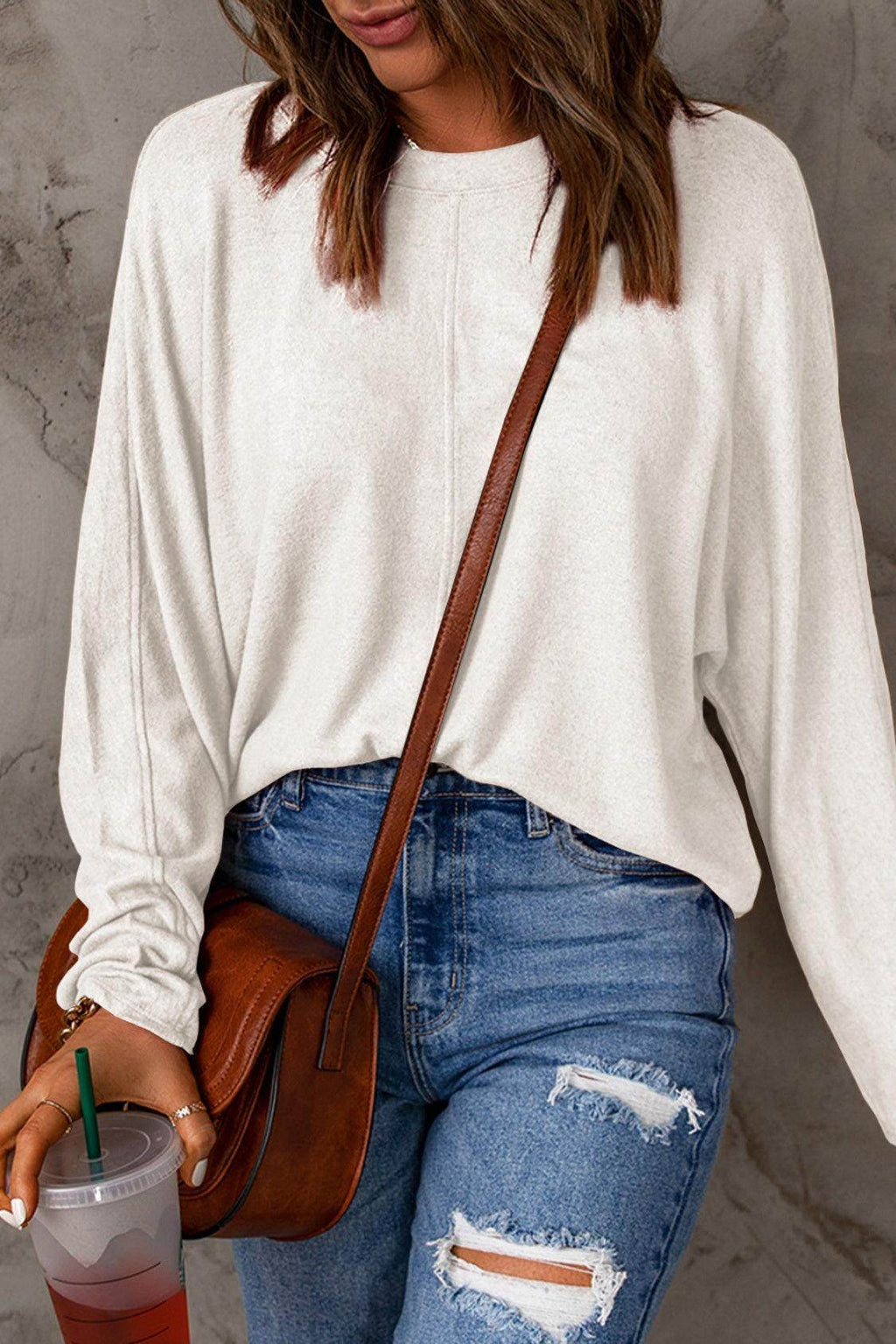 Double Take Full Size Round Neck Long Sleeve T-Shirt for Women