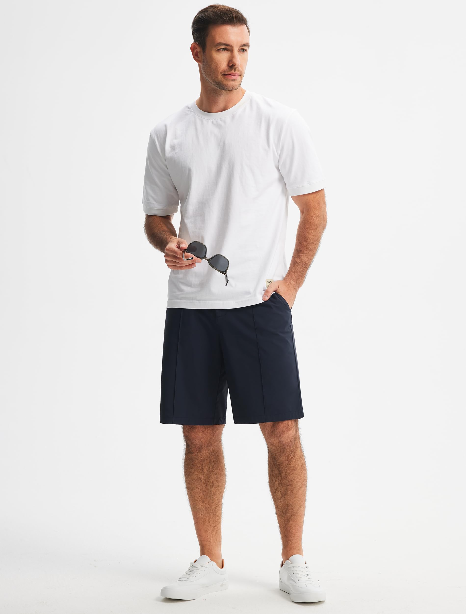Men's Classic Fit 9" Golf Shorts Casual Summer Outfits | All Day Comfy, Stretch, Elastic Waist, Lightweight, Quick Dry Dress Travel Clothing