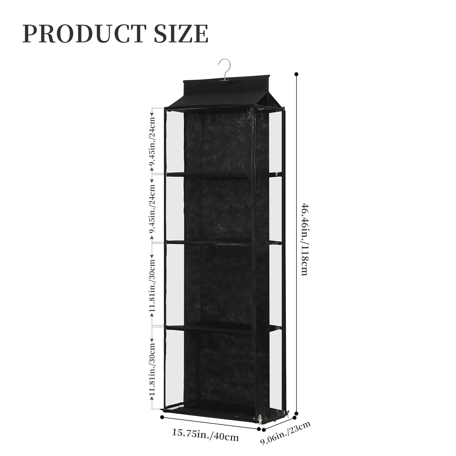 8 Grids in 1 Rotatable Hanging Purse Handbag Organizer with Double Zippers, Visible Purse Organizer for Closet, Fully Enclosed Handbag Storage Holder