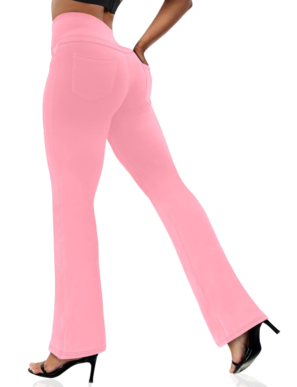 VOOVEEYA Women's Bootcut Leggings - Bootleg Yoga Pants Flare with 4 Pockets | Tummy Control High Waisted, Comfortable Fit, Buttery-Soft Fabric, 4-Way Stretchy Dress Pants for Yoga, Work & Casual Wear