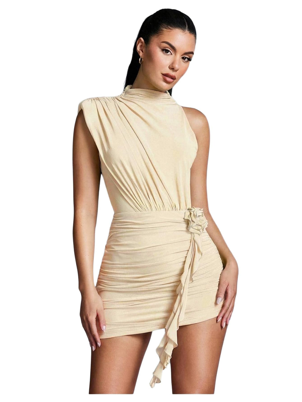 GORGLITTER Women's Asymmetrical Going Out Birthday Cocktail Prom Mini Dress | Green Bodycon Mini Dresses, Unique, Night Out Dress, Prom Party Dinner Outfits for Women,