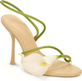 Flower High Heels for Women Calla Lily Sexy Floral Strappy Stilettos Heels | Flower Heels, Calla Lily Open Toe Strappy Heeled Sandals, Floral Stilettos Heels for Wedding Bride Party Daily Wear