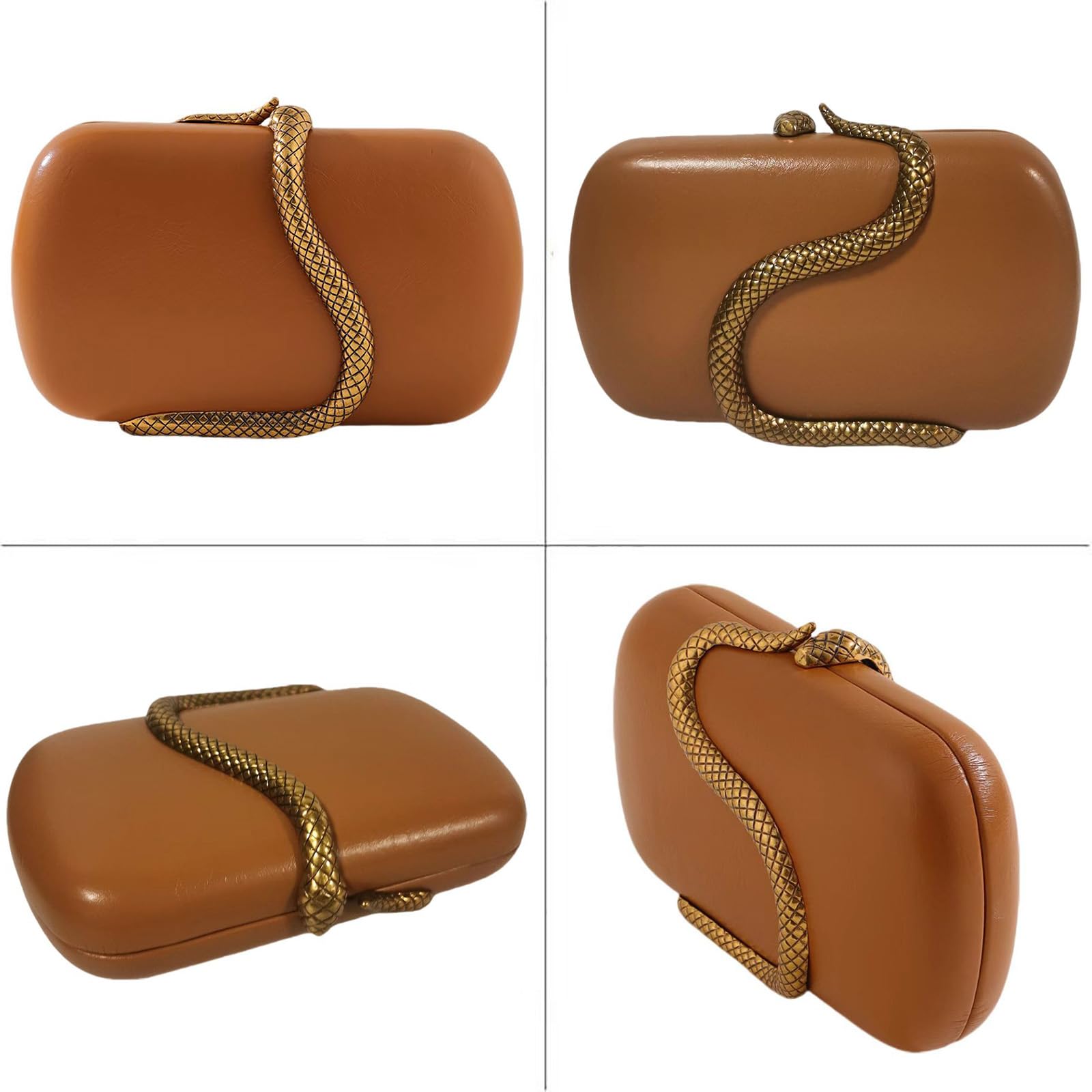 PU Leather Handbag Detachable Chain Crossbody Shoulder Evening Bag Clutch Purse for Women Formal Wedding Party Prom