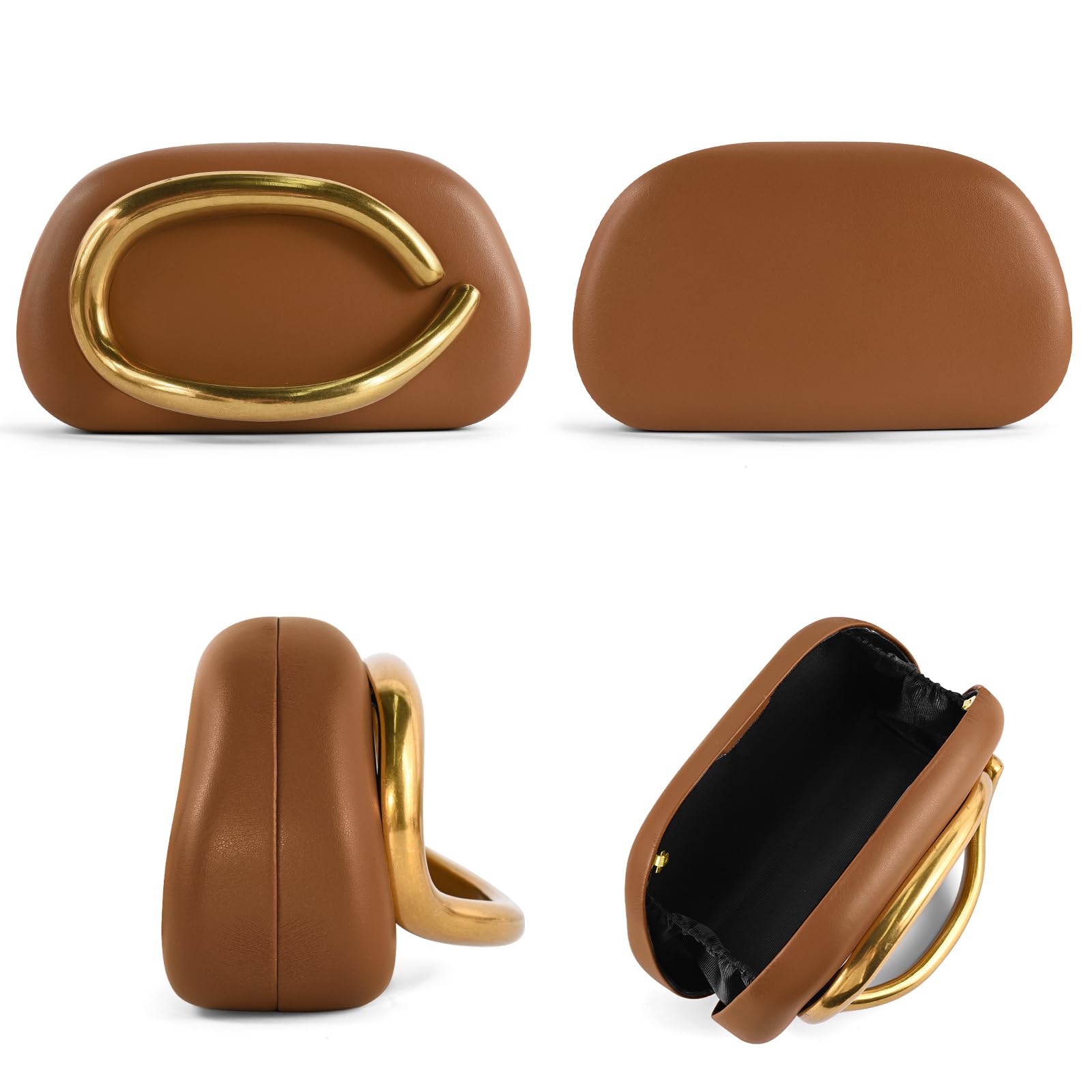 Clutch Purses for Women Formal, PU Leather/Marble Acrylic Evening Bags with Chain, Trendy Metal Handle Purses 2025