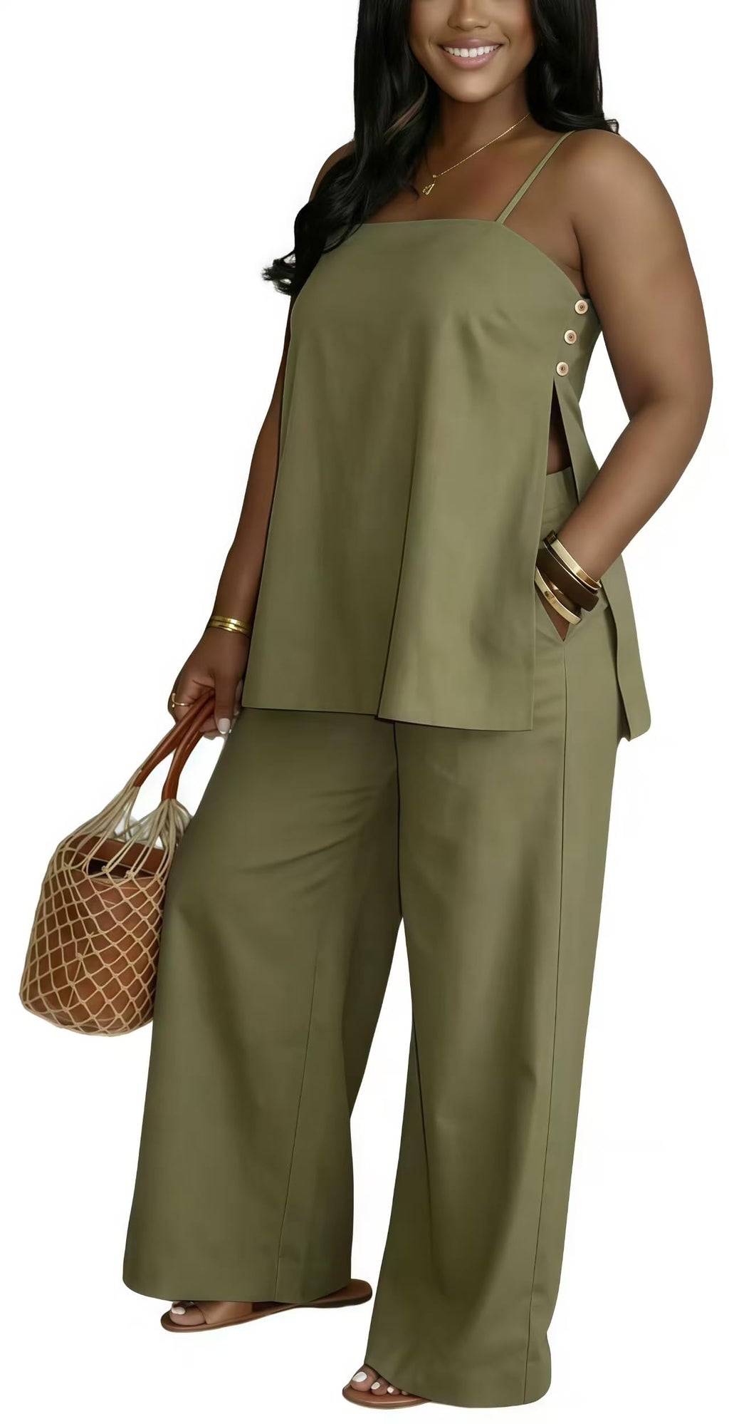2 Piece Sets for Women Summer Outfits Sleeveless Tops and Wide Leg Pants Sets Sexy Jumpsuits Clubwear Vacation Outfits