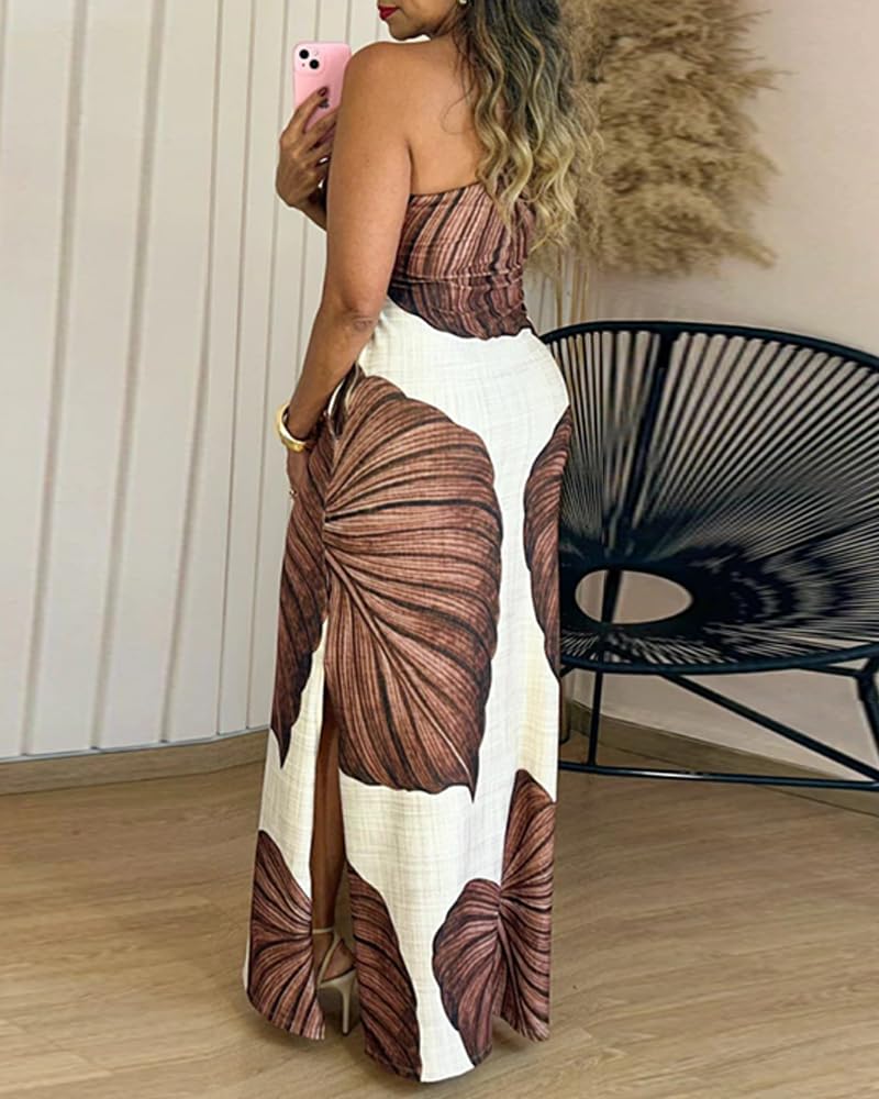 CHICME Maxi Dresses for Women Strap Square Boho Dress | Thick Strap Sundresses for Women, Split Summer Dress with Pockets, Travel, Vacation, Beach Dress Cruise 2026