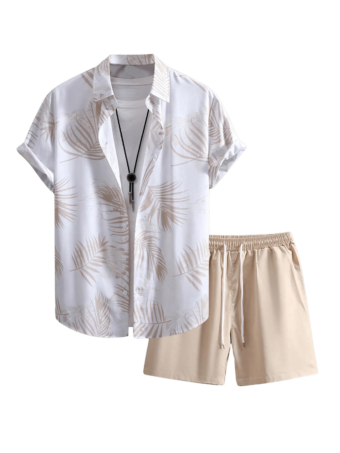 GORGLITTER Men's Beach Cruise Vacation Outfits Floral Shirt and Shorts Sets | Short Sleeve Button Up, Matching Hawaiian Outfits for Couples, Resort Wear
