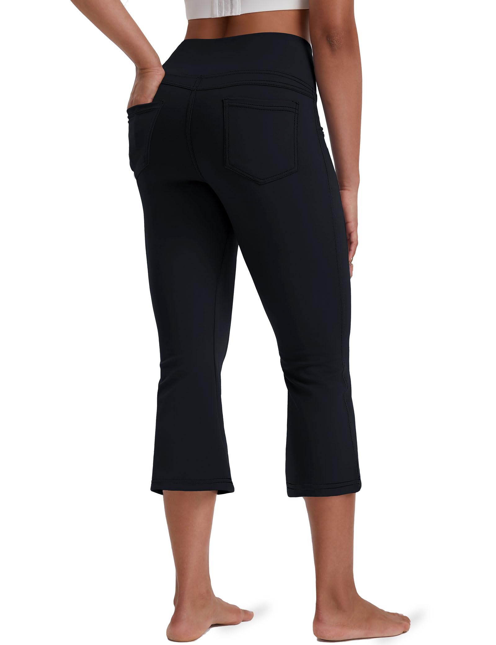 VOOVEEYA Women's Bootcut Leggings - Bootleg Yoga Pants Flare with 4 Pockets | Tummy Control High Waisted, Comfortable Fit, Buttery-Soft Fabric, 4-Way Stretchy Dress Pants for Yoga, Work & Casual Wear