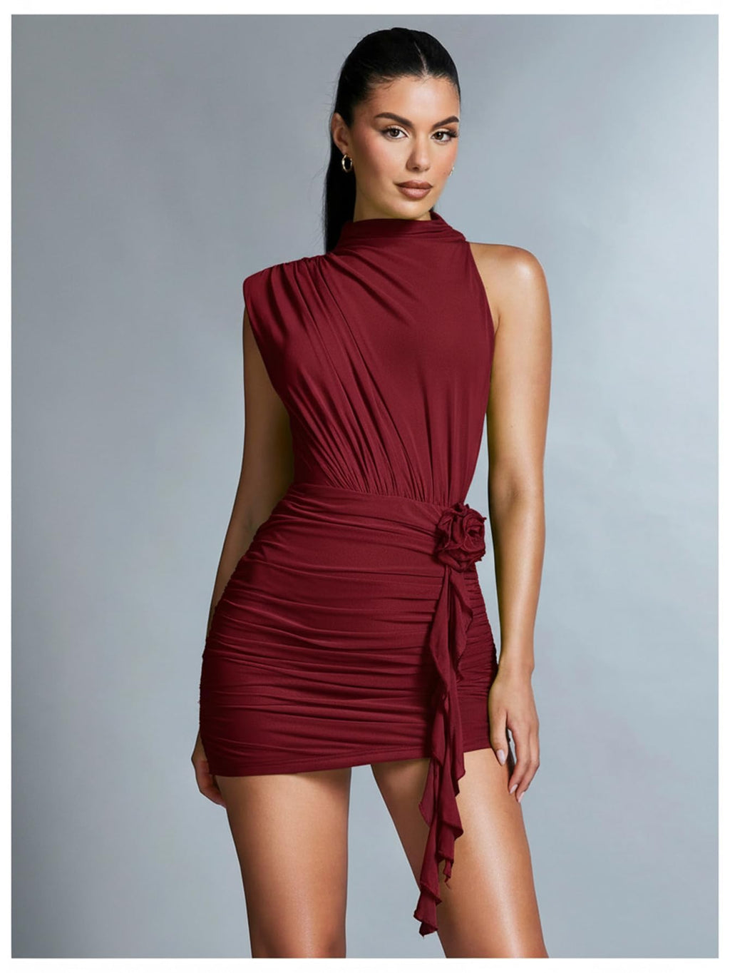 GORGLITTER Women's Asymmetrical Going Out Birthday Cocktail Prom Mini Dress | Green Bodycon Mini Dresses, Unique, Night Out Dress, Prom Party Dinner Outfits for Women,