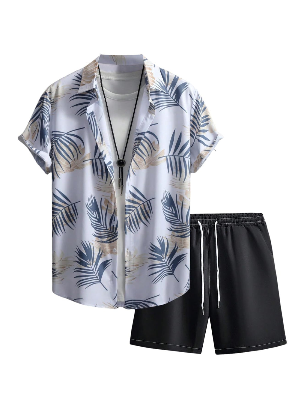 GORGLITTER Men's Beach Cruise Vacation Outfits Floral Shirt and Shorts Sets | Short Sleeve Button Up, Matching Hawaiian Outfits for Couples, Resort Wear