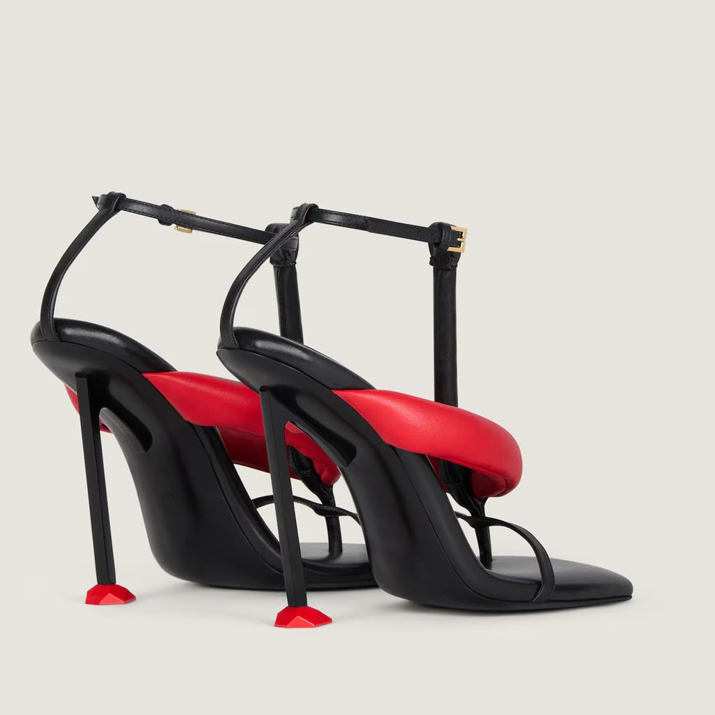 Stiletto Heeled Thong Sandals for Women Square Open Toe Padded Heels Ankle Buckle Summer Fashion Casual Sandals