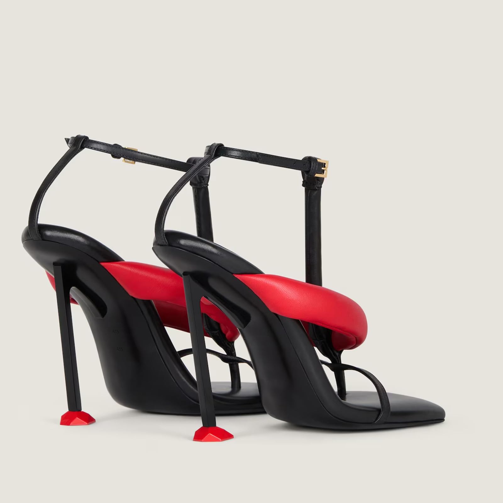 Stiletto Heeled Thong Sandals for Women Square Open Toe Padded Heels Ankle Buckle Summer Fashion Casual Sandals