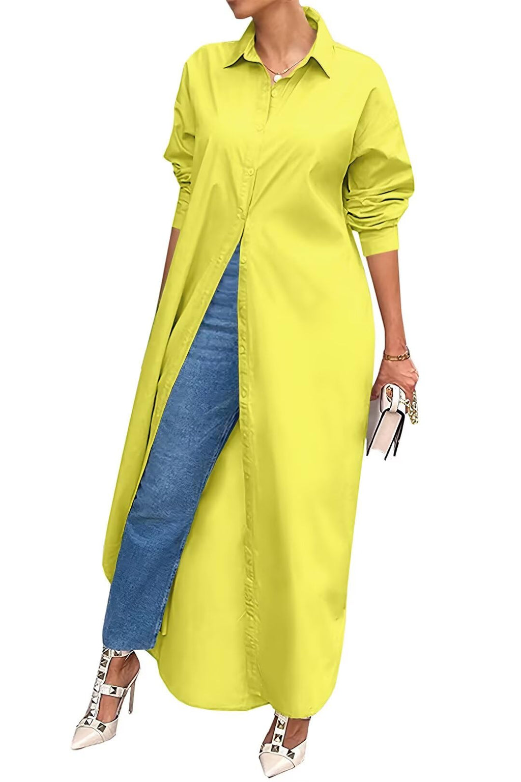 Shirt Dresses for Women Casual Long Sleeve Cotton Button Down Maxi Dresses | Oversized,Solid Color,Loose Fit,Plus Size,Long Shirts,Button Down Dress
