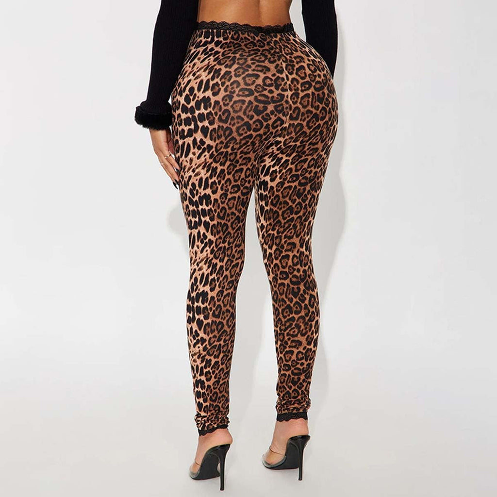 Women's Sexy See Through Sheer Mesh Pants Leggings High Waist Casual Sweatpants Tights