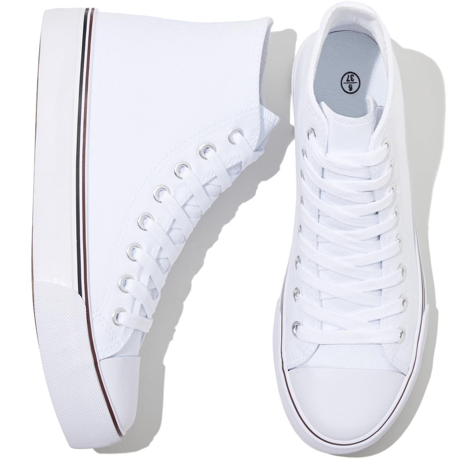 kufeiti Women's High Top Canvas Sneakers Casual Walking Shoes | embroidered,breathable canvas upper,lace up high top,non slip,easy match