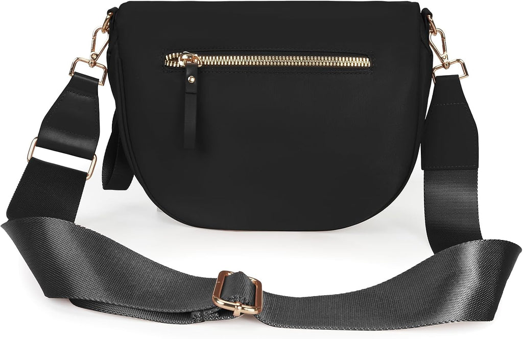 FEIBOON Spacious Nylon Crossbody Bag Bum Bag Handbags Wallets Purses Trendy Shoulder Bag for Women