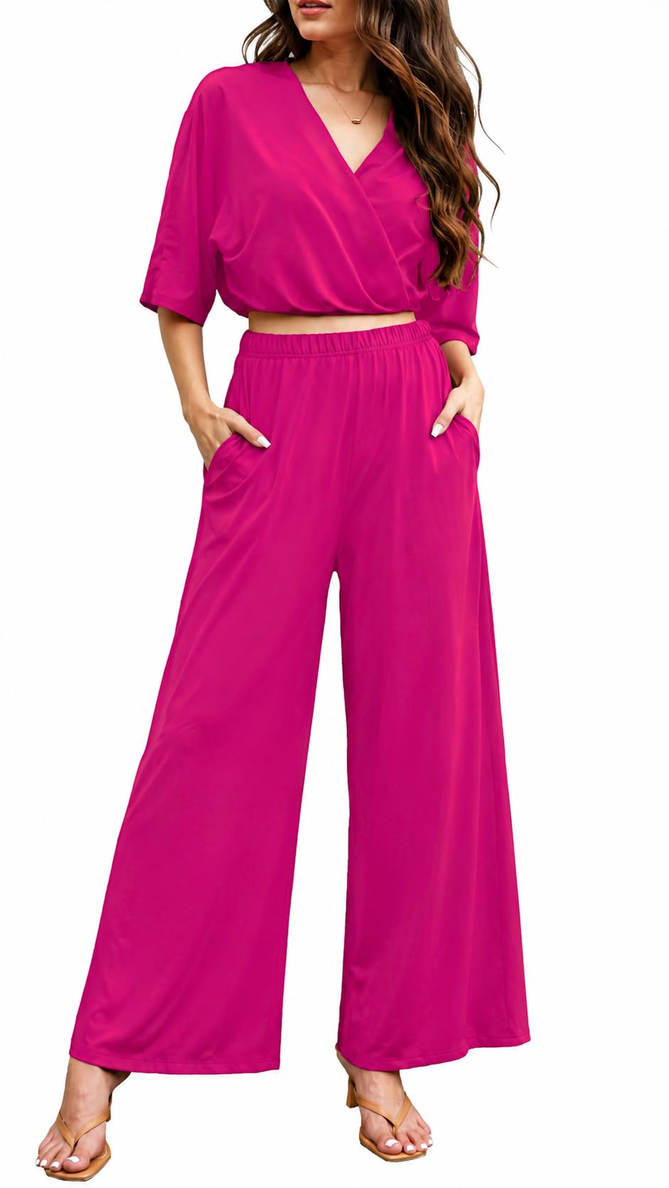 Womens Summer Two Piece Shorts Outfit Sexy Crop Top Butterfly Sleeve 2 pc Short Set Vacation Brunch Matching Set