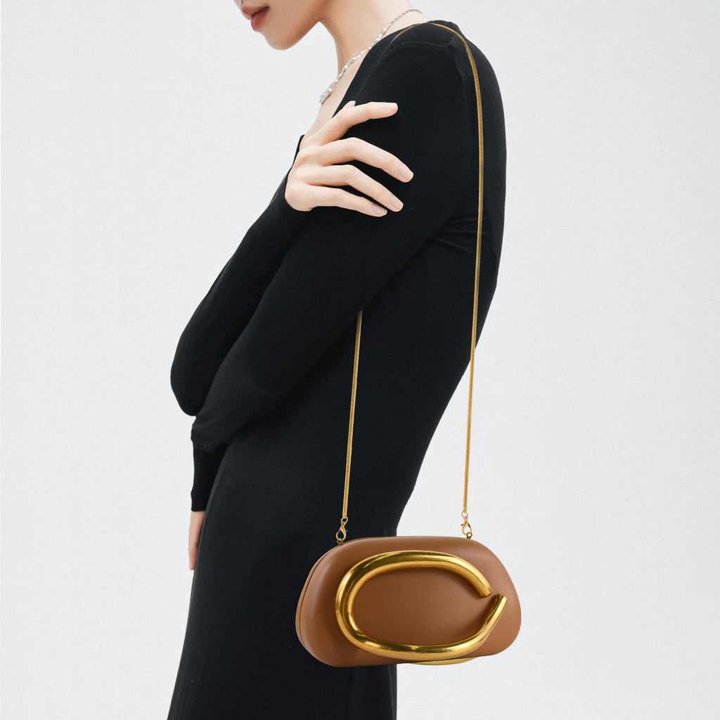 Clutch Purses for Women Formal, PU Leather/Marble Acrylic Evening Bags with Chain, Trendy Metal Handle Purses 2025