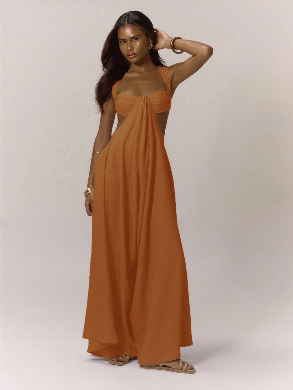 REASERAL Womens Casual Jumpsuit Halter Hollow Out Backless Top Wide Leg Pants Summer Vacation Jumpsuit
