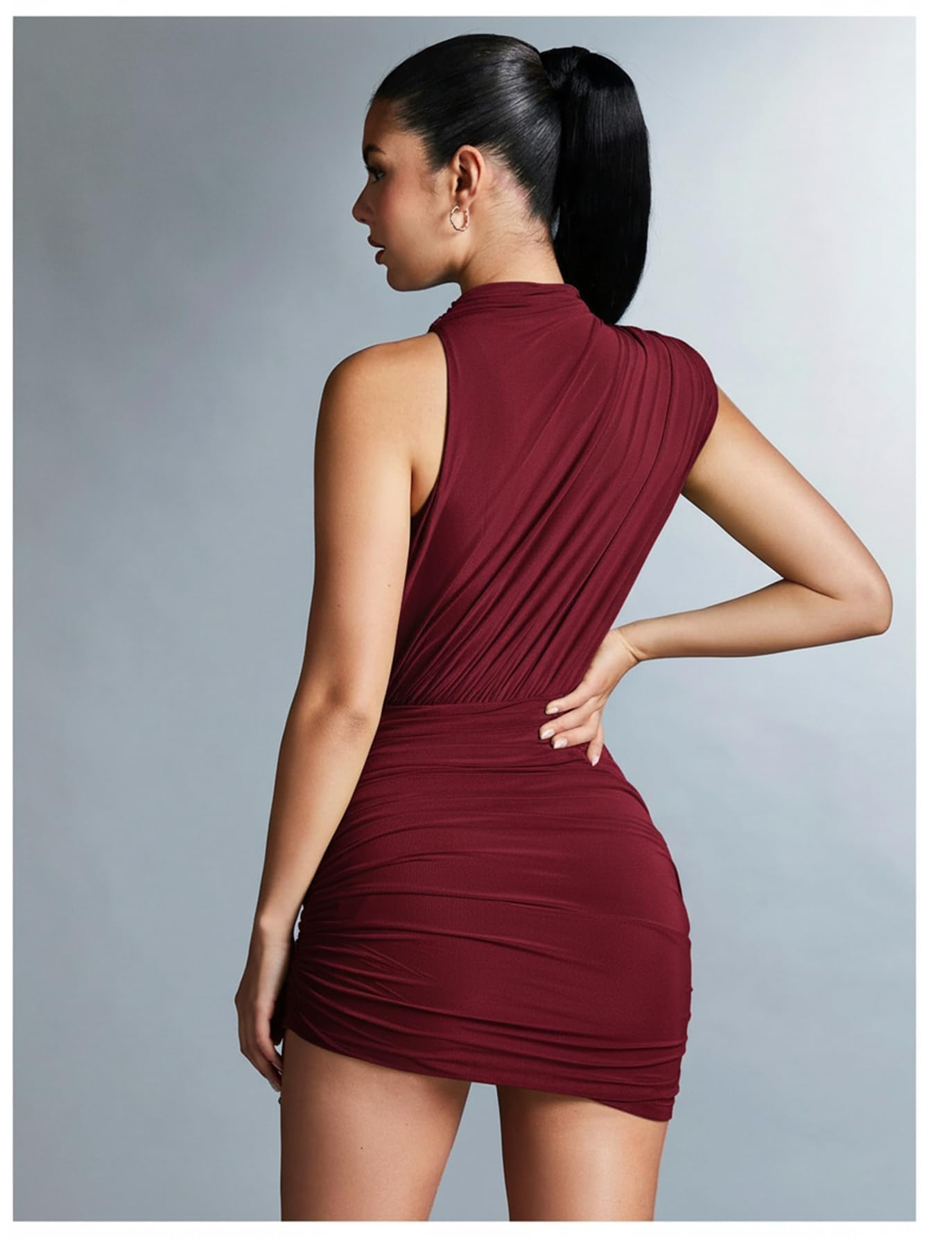 GORGLITTER Women's Asymmetrical Going Out Birthday Cocktail Prom Mini Dress | Green Bodycon Mini Dresses, Unique, Night Out Dress, Prom Party Dinner Outfits for Women,