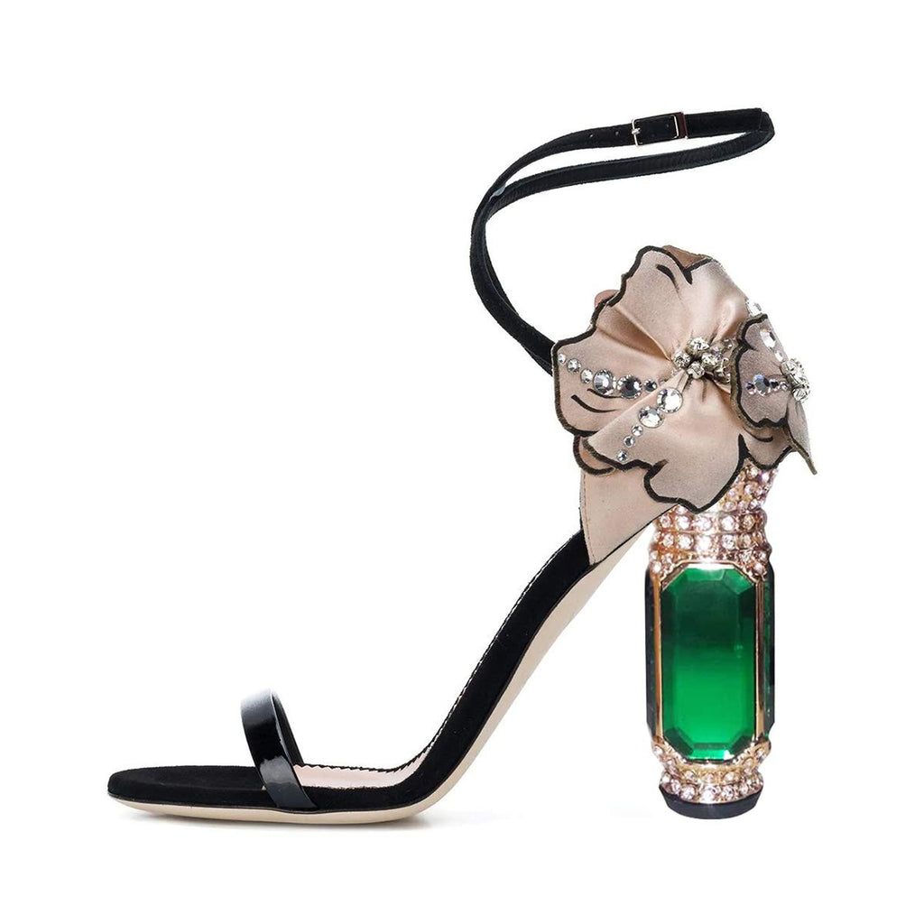 FSJ Women Open Toe Stylish Sandals Ankle Strap Chunky Block High Thick Heels Wedding Party Ballroom Shoes Size 4-15 US