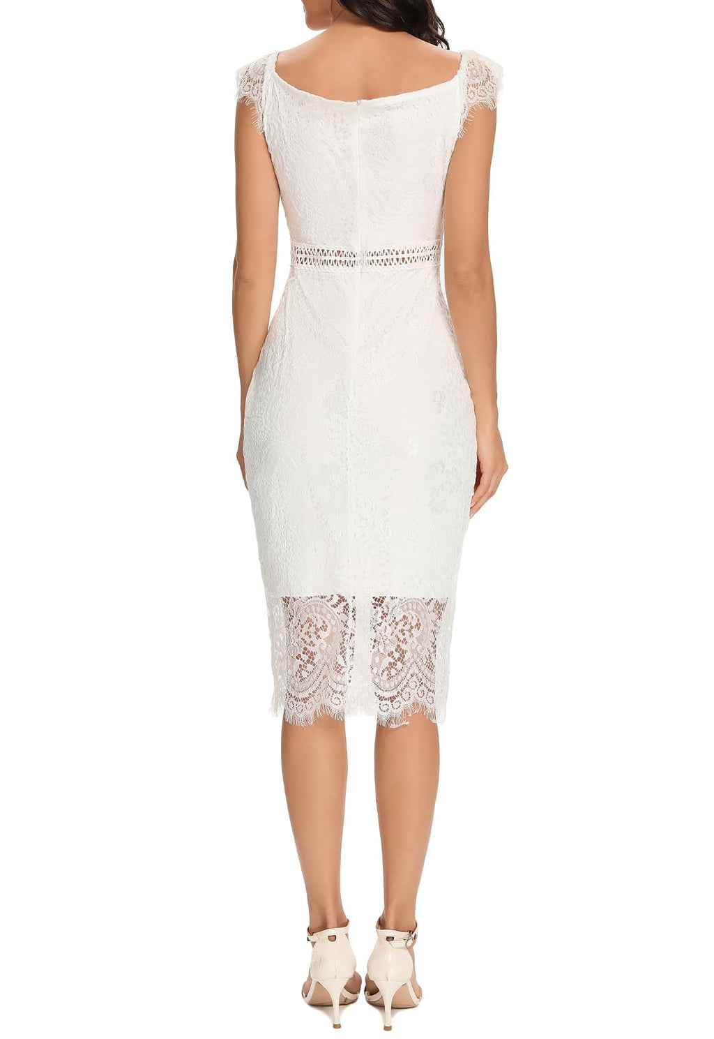 Women's Elegant Short Sleeve Floral Lace Bodycon Cocktail Lace Dress