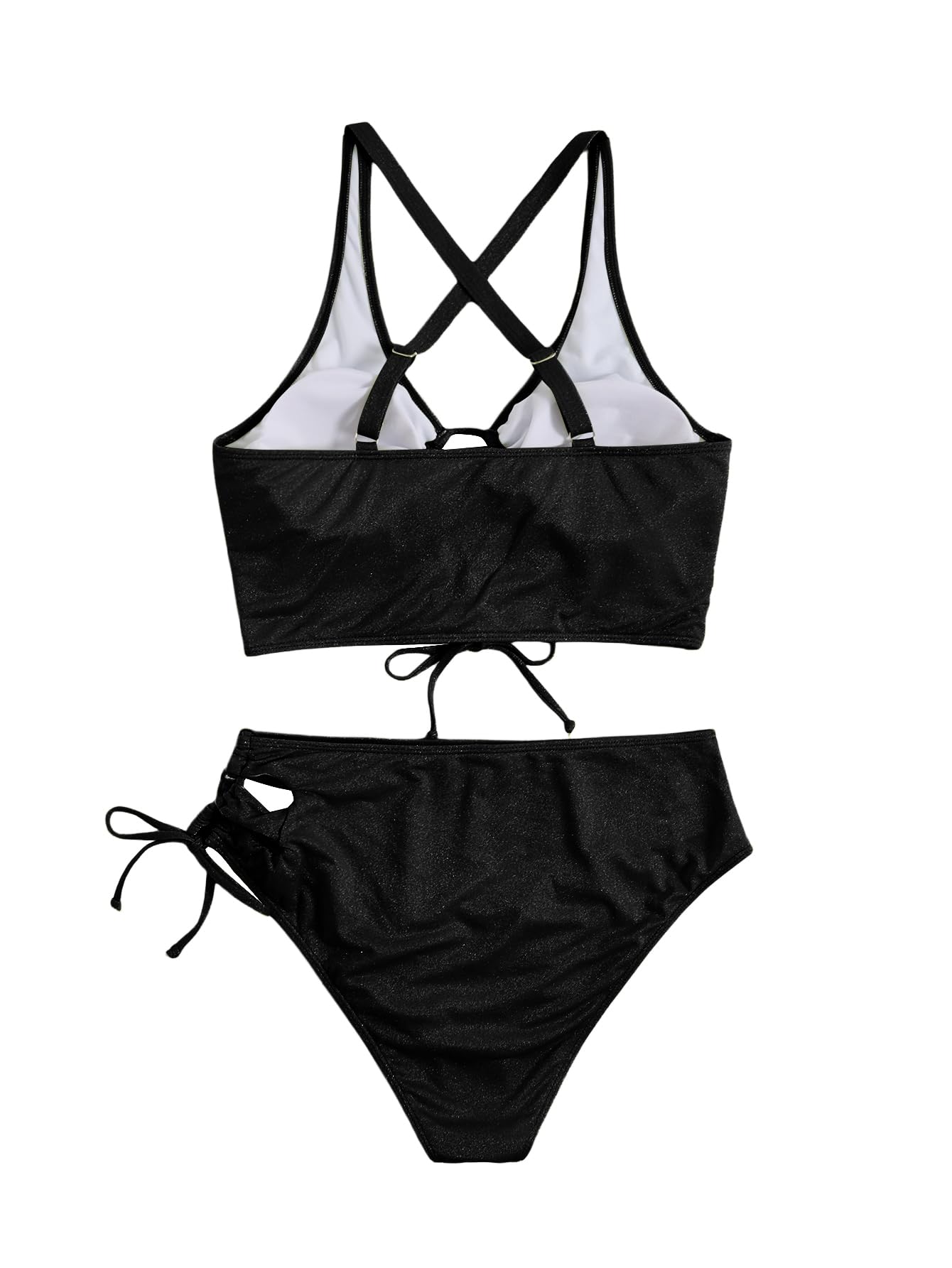 SOLY HUX Womens Plus Size Two Piece Bathing Suit Bikini Swimsuit | Tummy Control, High Waisted Bikini Sets, Adjustable Tie String, Sexy