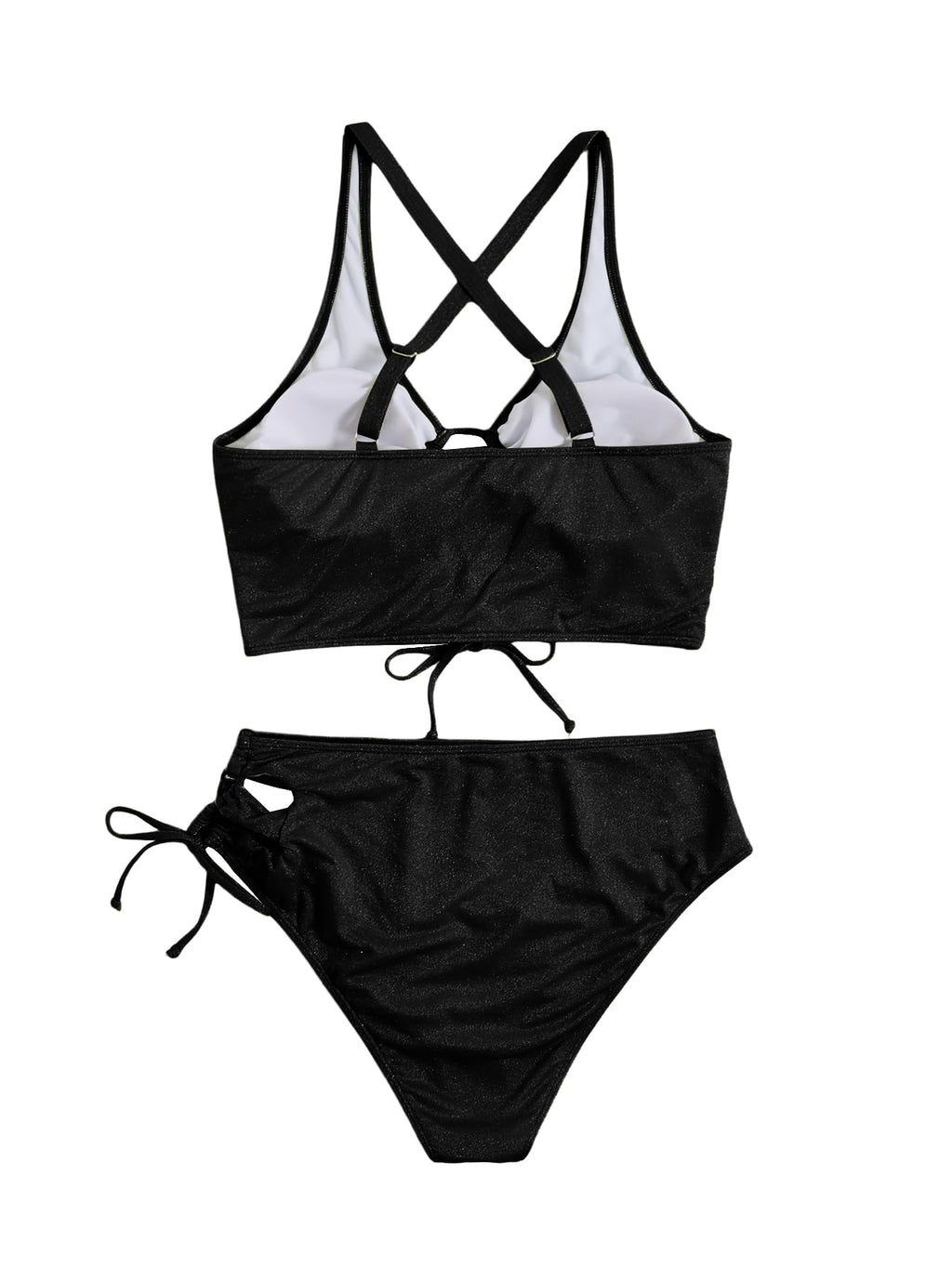 SOLY HUX Womens Plus Size Two Piece Bathing Suit Bikini Swimsuit | Tummy Control, High Waisted Bikini Sets, Adjustable Tie String, Sexy