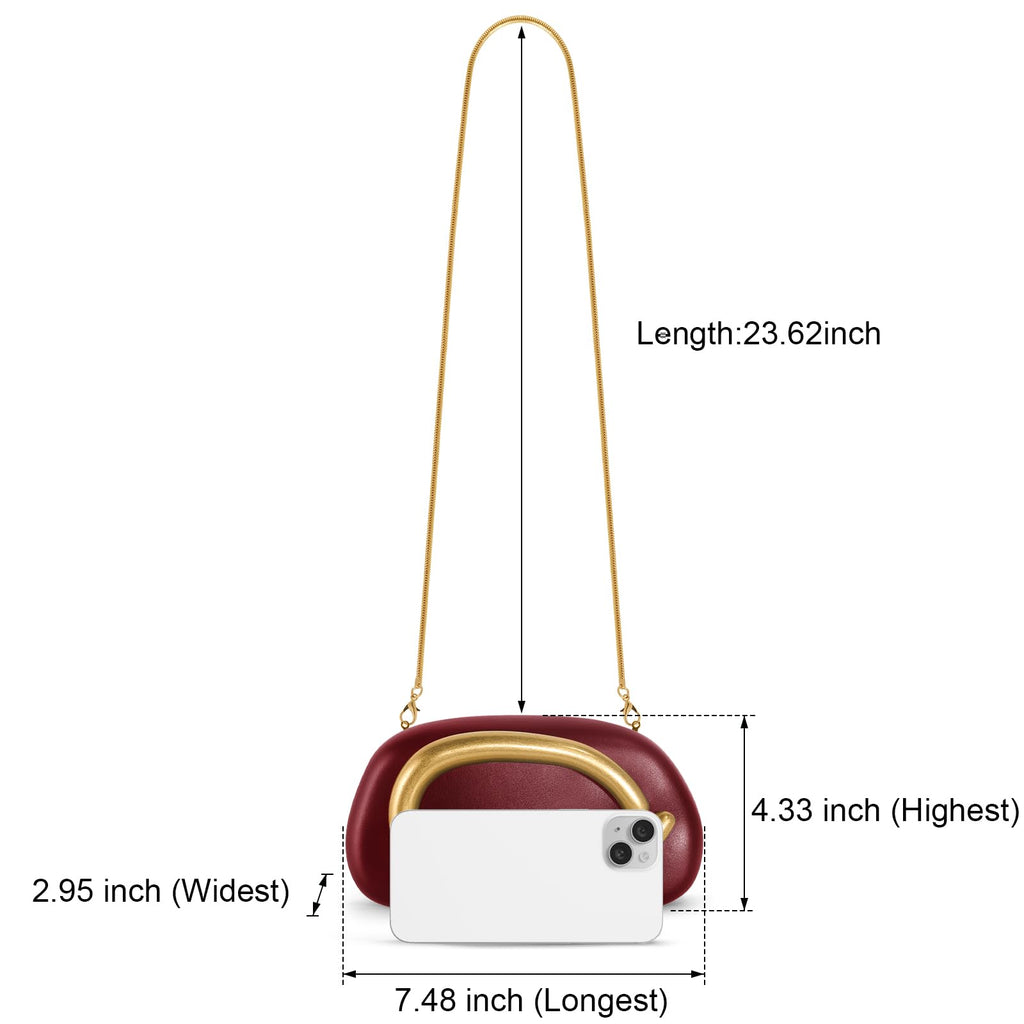 Clutch Purses for Women Formal, PU Leather/Marble Acrylic Evening Bags with Chain, Trendy Metal Handle Purses 2025