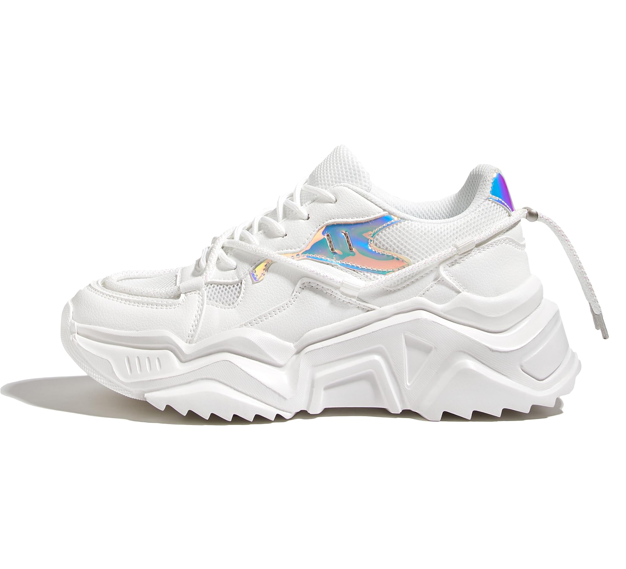 LUCKY STEP Women's Platform Fashion Chunky Dad Sneakers | Colorful | Retro Colorblock | Stylish Cute | Lace-Up Walking Shoes | Anti-Slip