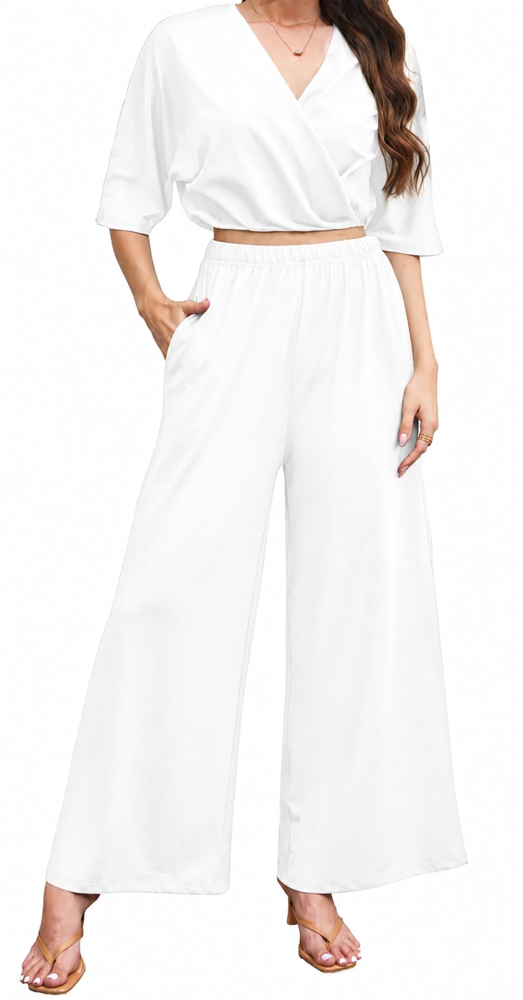 Womens Summer Two Piece Shorts Outfit Sexy Crop Top Butterfly Sleeve 2 pc Short Set Vacation Brunch Matching Set