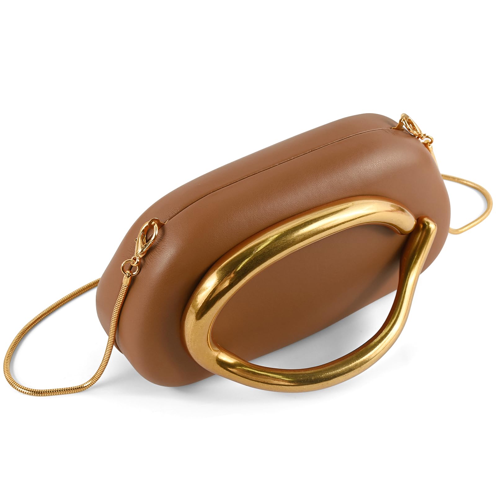 Clutch Purses for Women Formal, PU Leather/Marble Acrylic Evening Bags with Chain, Trendy Metal Handle Purses 2025