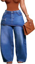 Kwunbwa Womens Baggy Patchwork Jeans High Waisted Wide Leg Denim Pants | Stretchy Fabric, Loose Fit, Trendy, Cargo, Distressed, Boyfriend, Y2k, with Pockets, Suitable for Casual, Travel, Street