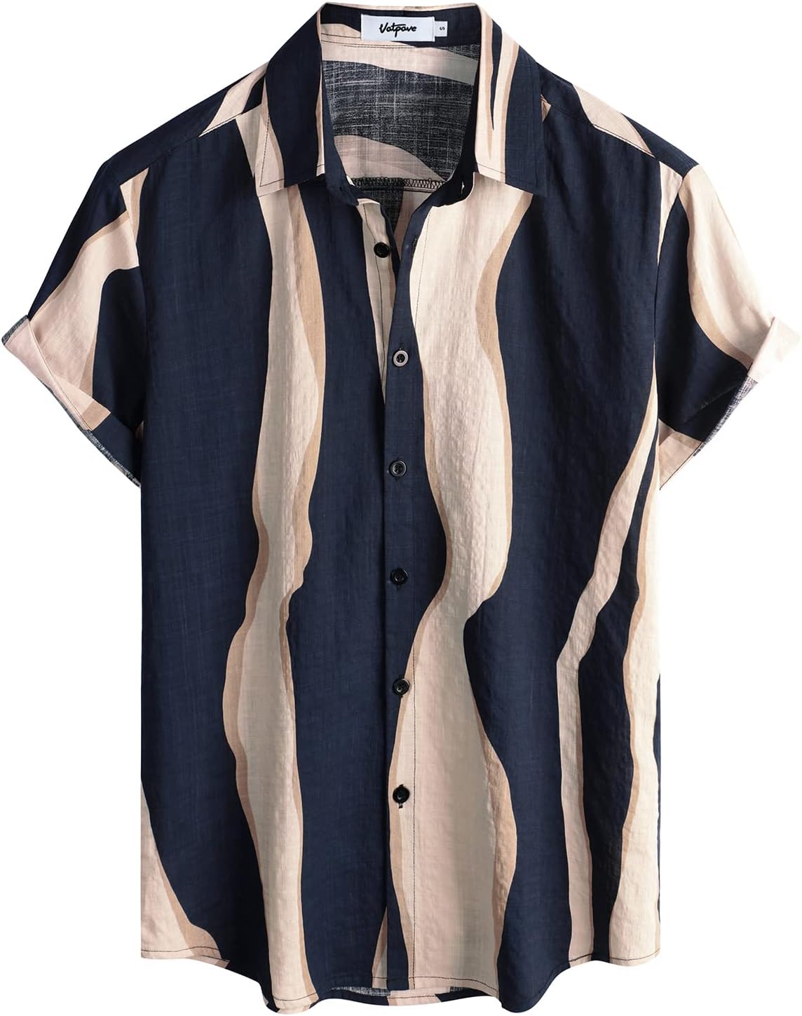 VATPAVE Mens Casual Hawaiian Shirt Short Sleeve Button Down Beach Shirts | Travel, Floral, Print, Vintage, Boho, Hippie, Lightweight, Breathable, Summer, Tropical, Vacation, Festival, Rave, Resort