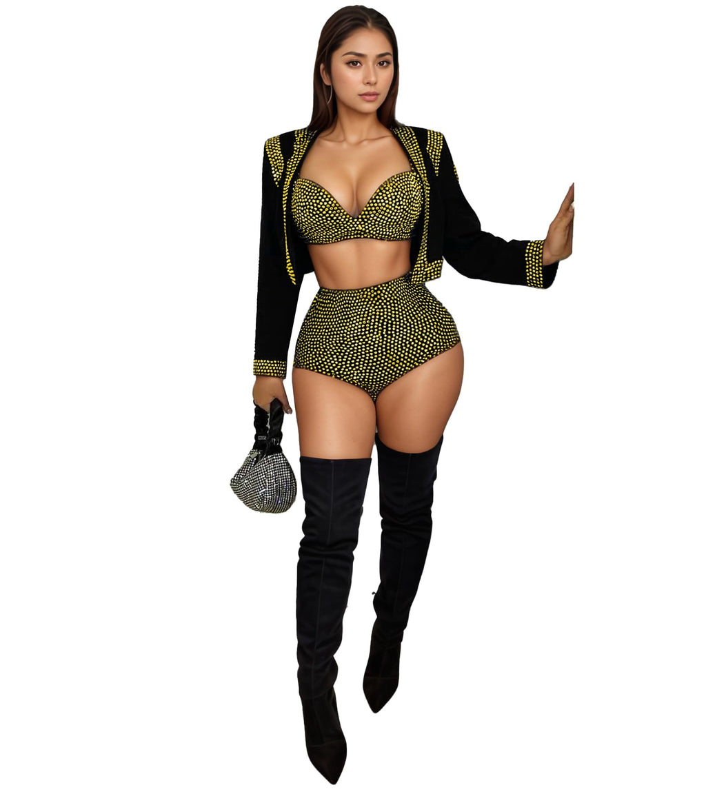 Nagfar Women Sexy Elegant Rhinestone Mesh See Through Bodycon Jumpsuits