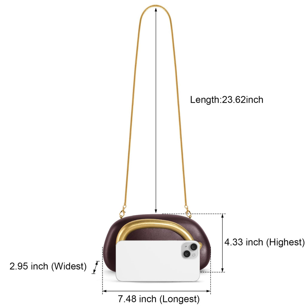 Clutch Purses for Women Formal, PU Leather/Marble Acrylic Evening Bags with Chain, Trendy Metal Handle Purses 2025