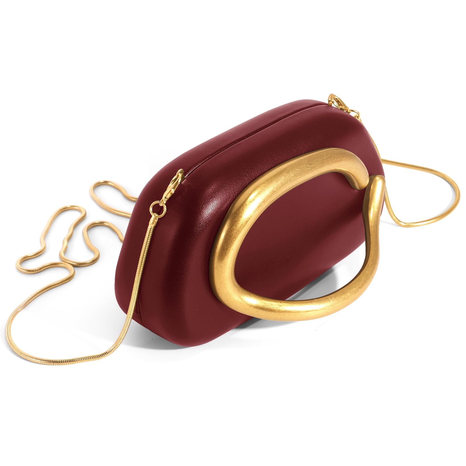 Clutch Purses for Women Formal, PU Leather/Marble Acrylic Evening Bags with Chain, Trendy Metal Handle Purses 2025