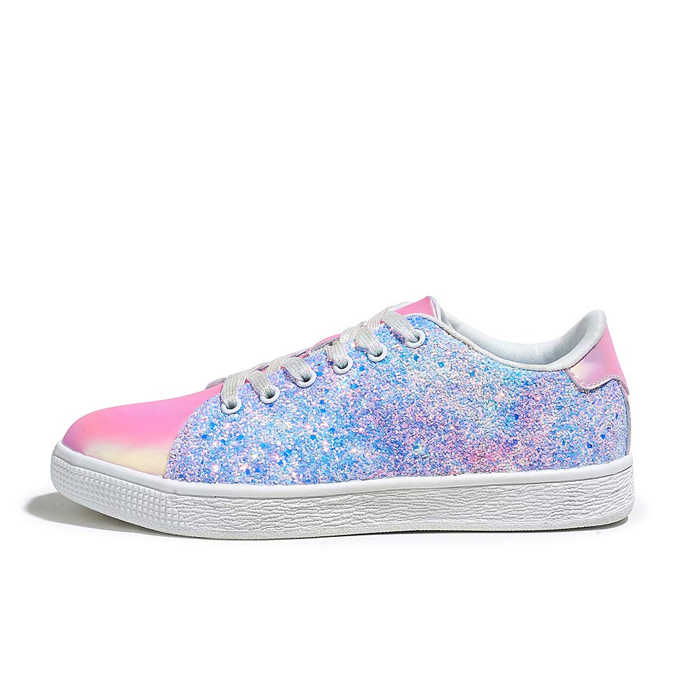 LUCKY STEP Women's Sparkly Glitter Shoes Bling Shiny | Sparkle Bedazzled Fashion Sneaker for Walking Wedding | Dressy Versatile Casual Style