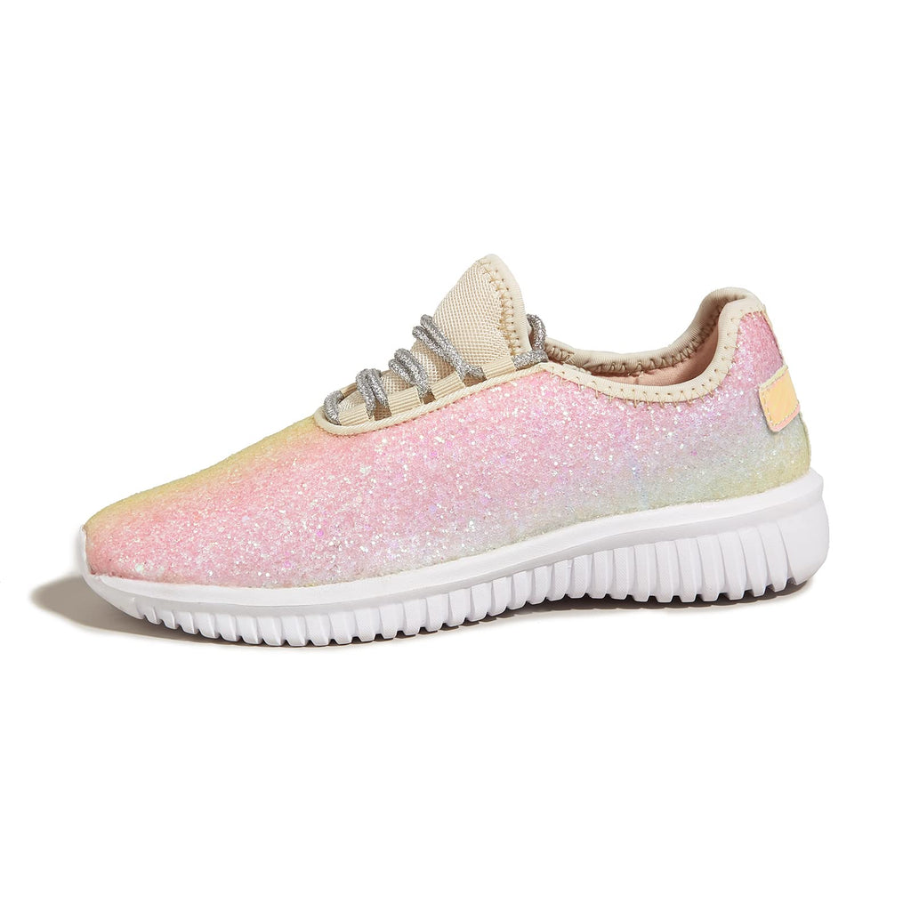 K KIP WOK Fashion Glitter Sneakers for Womens Silp On Running Shoes Lightweigt Tennis Walking Sneakers