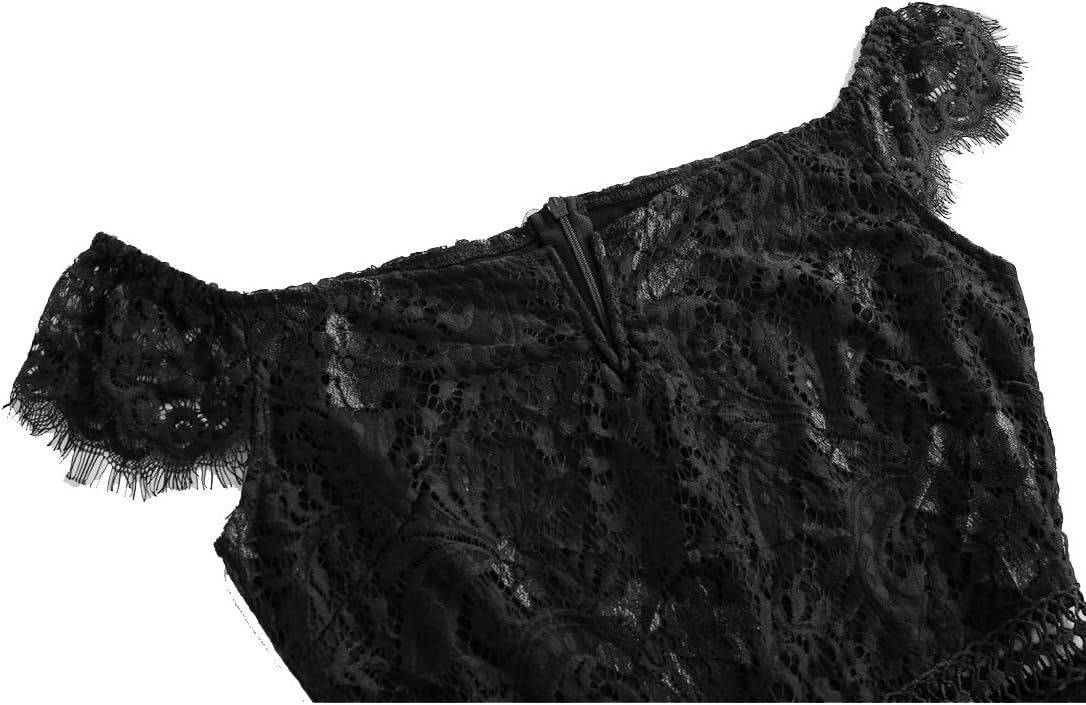 Women's Elegant Short Sleeve Floral Lace Bodycon Cocktail Lace Dress