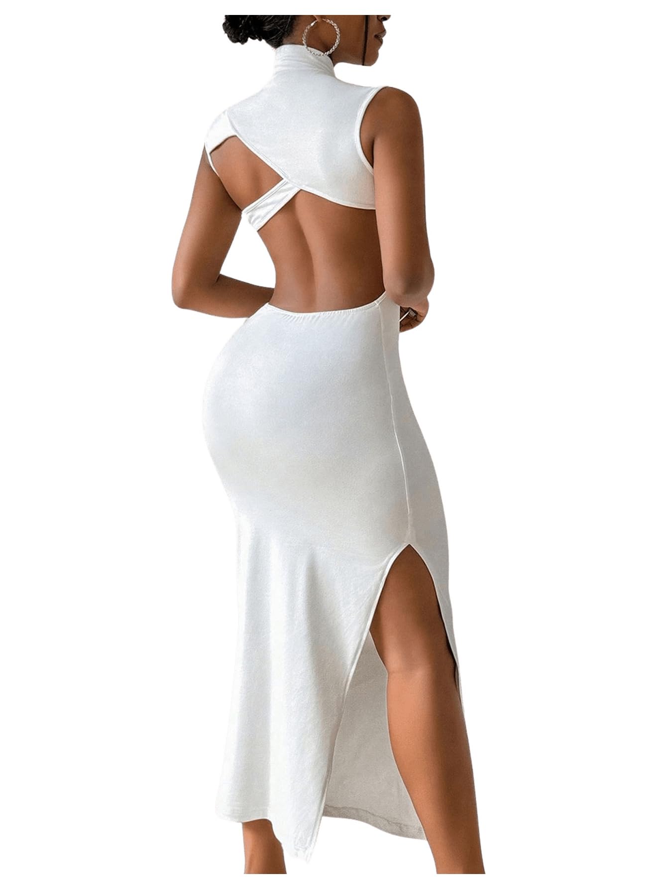 GORGLITTER Women's Sexy Backless Cocktail Club Night Going Out Maxi Dresses | Birthday Tea Party Outfits, Bodycon Dress for Women, Date Night, Dinner Clubbing Dresses