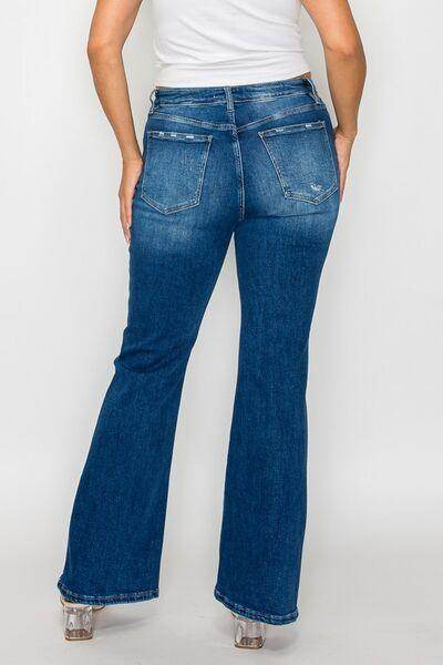 Bytos Full Size High Rise Bootcut Jeans With Pockets